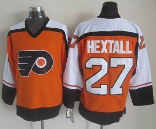 Flyers #27 Ron Hextall Orange CCM Throwback Stitched Jersey