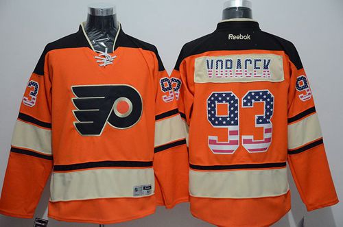 Flyers #93 Jakub Voracek Orange Alternate USA Flag Fashion Stitched Jersey