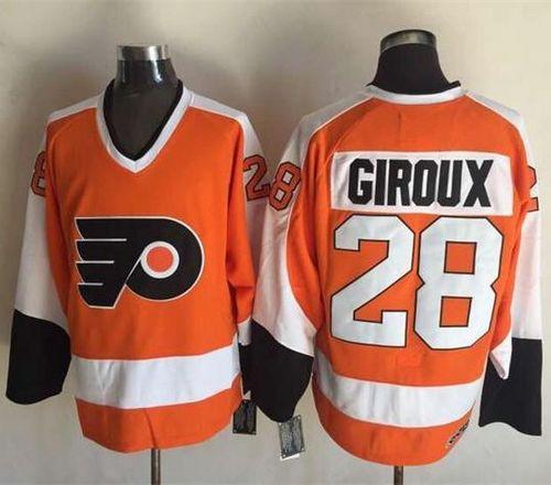 Flyers #28 Claude Giroux Orange CCM Throwback Stitched Jersey
