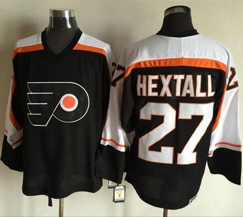 Flyers #27 Ron Hextall Black CCM Throwback Stitched Jersey