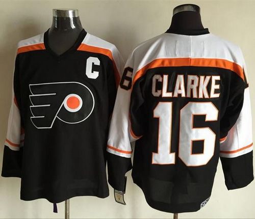 Flyers #16 Bobby Clarke Black CCM Throwback Stitched Jersey