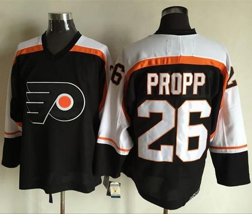 Flyers #26 Brian Propp Black CCM Throwback Stitched Jersey