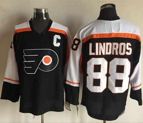 Flyers #88 Eric Lindros Black CCM Throwback Stitched Jersey
