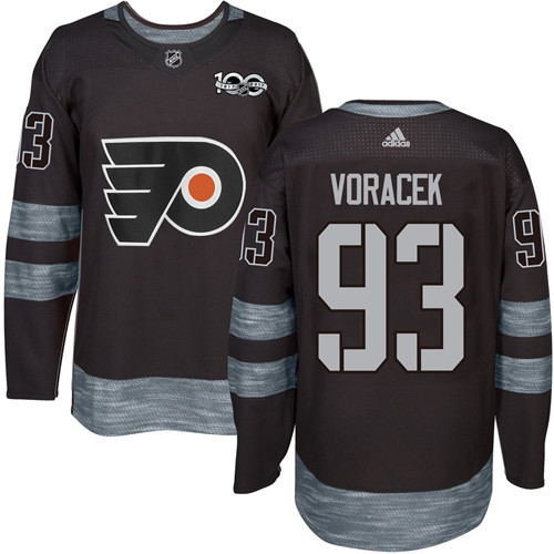 Flyers #93 Jakub Voracek Black 1917-2017 100th Anniversary Stitched Jersey
