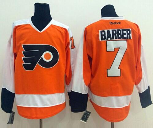 Flyers #7 Bill Barber Orange Stitched Jersey
