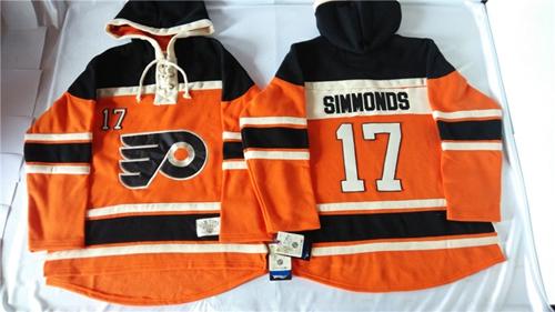Flyers #17 Wayne Simmonds Orange Sawyer Hooded Sweatshirt Stitched Jersey