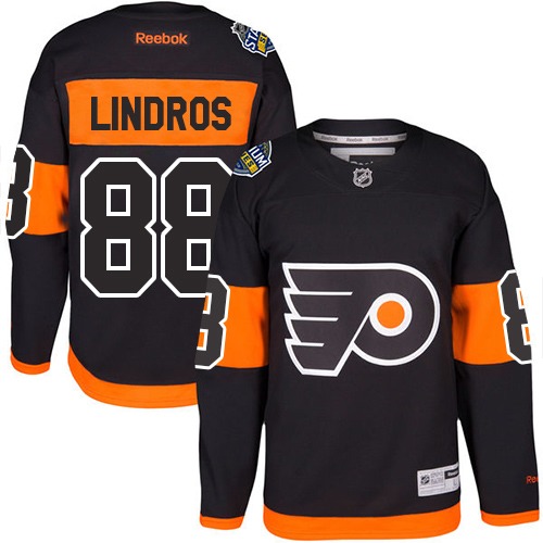 Flyers #88 Eric Lindros Black 2017 Stadium Series Stitched Jersey