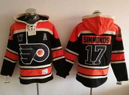 Flyers #17 Wayne Simmonds Black Sawyer Hooded Sweatshirt Stitched Jersey