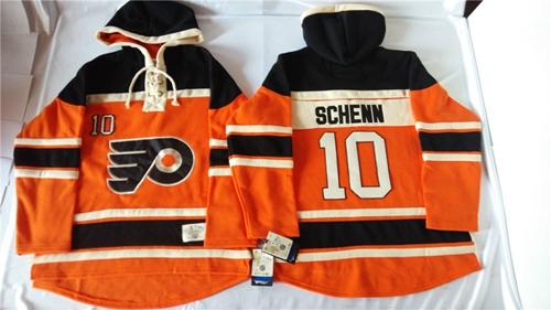 Flyers #10 Brayden Schenn Orange Sawyer Hooded Sweatshirt Stitched Jersey
