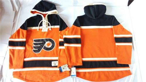 Flyers Blank Orange Sawyer Hooded Sweatshirt Stitched Jersey