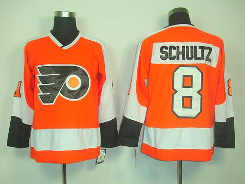 Flyers #8 Dave Schultz Orange CCM Throwback Stitched Jersey