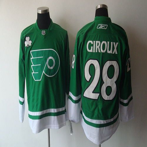 Flyers #28 Claude Giroux Green St. Patty's Day Stitched Jersey