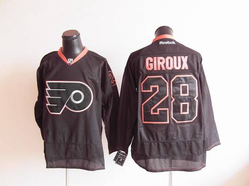 Flyers #28 Claude Giroux Black Ice Stitched Jersey