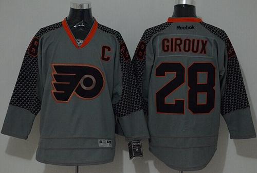 Flyers #28 Claude Giroux Charcoal Cross Check Fashion Stitched Jersey