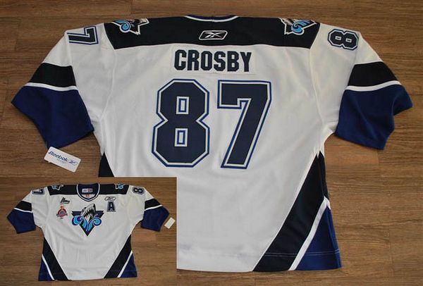 Hockey League #87 Sidney Crosby Stitched White Jersey