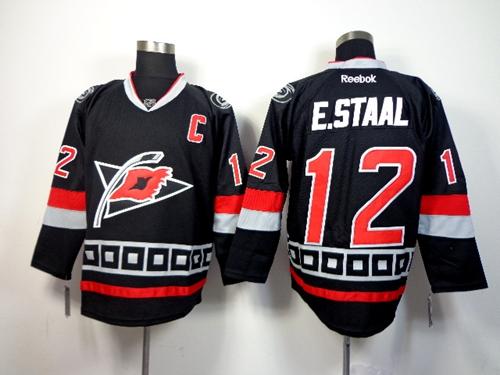 Hurricanes #12 Eric Staal Black Third Stitched Jersey