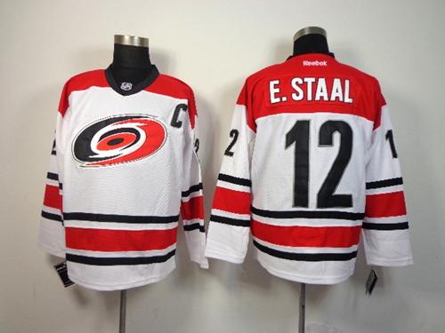 Hurricanes #12 Eric Staal White Stitched Jersey