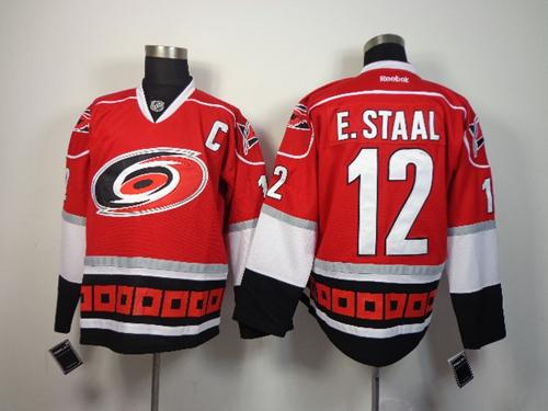 Hurricanes #12 Eric Staal Red Stitched Jersey