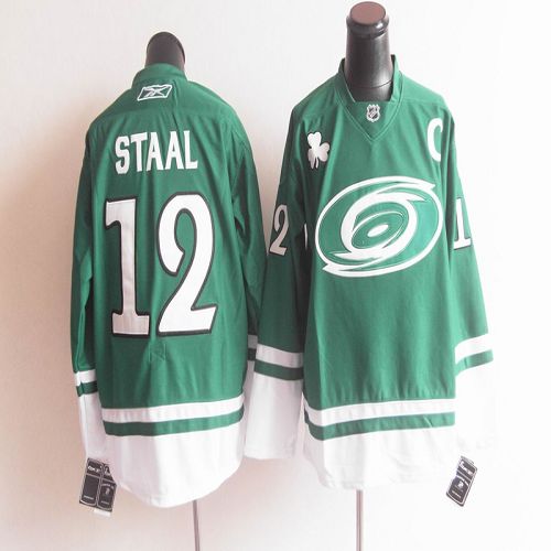 Hurricanes St Patty's Day #12 Eric Staal Green Stitched Jersey