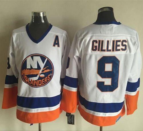Islanders #9 Clark Gillies White CCM Throwback Stitched Jersey