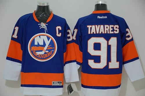 Islanders #91 John Tavares Light Blue Stitched Jersey