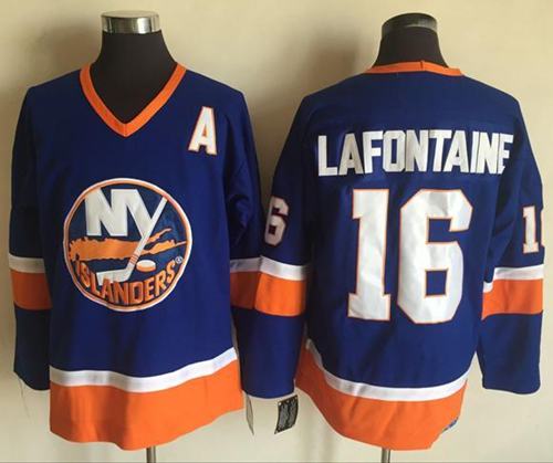 Islanders #16 Pat LaFontaine Baby Blue CCM Throwback Stitched Jersey