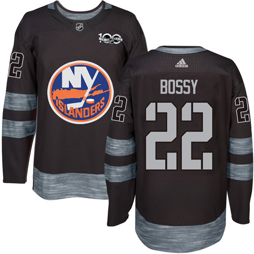 Islanders #22 Mike Bossy Black 1917-2017 100th Anniversary Stitched Jersey