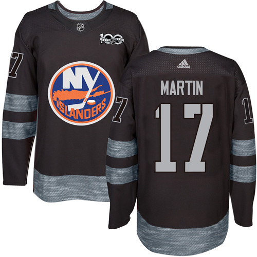 Islanders #17 Matt Martin Black 1917-2017 100th Anniversary Stitched Jersey