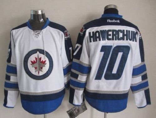 Jets #10 Dale Hawerchuk White Stitched Jersey