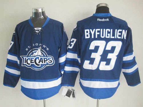 Jets #33 Dustin Byfuglien Dark Blue St. John's IceCaps Stitched Jersey