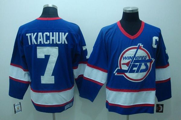 Jets #7 Keith Tkachuk Stitched Blue CCM Throwback Jersey