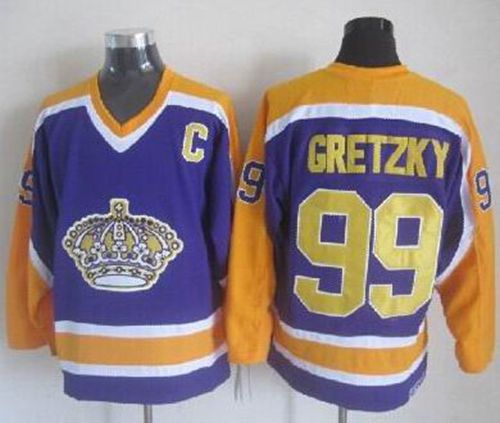 Kings #99 Wayne Gretzky Purple CCM Throwback Stitched Jersey