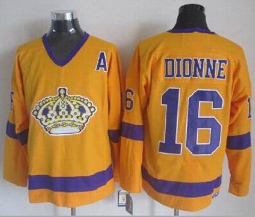 Kings #16 Marcel Dionne Yellow CCM Throwback Stitched Jersey