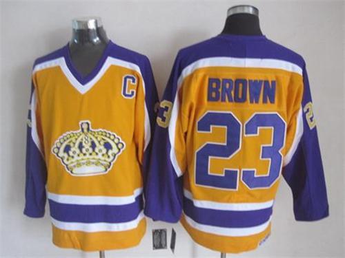 Kings #23 Dustin Brown Yellow CCM Stitched Jersey