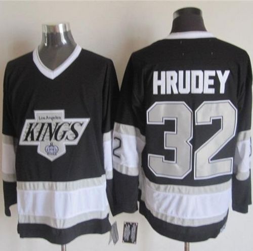 Kings #32 Kelly Hrudey Black CCM Throwback Stitched Jersey