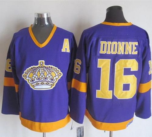 Kings #16 Marcel Dionne Purple Yellow CCM Throwback Stitched Jersey