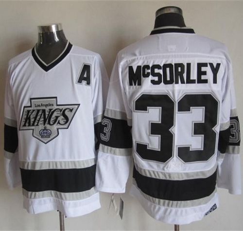 Kings #33 Marty Mcsorley White CCM Throwback Stitched Jersey