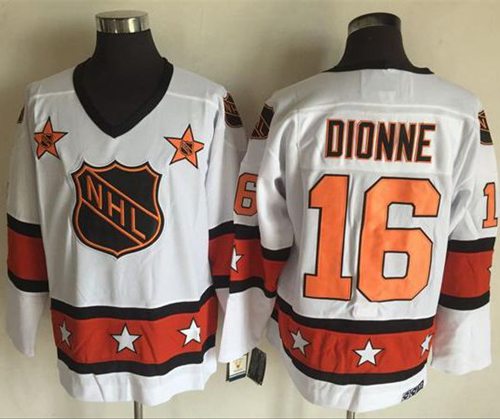 Kings #16 Marcel Dionne White Orange All Star CCM Throwback Stitched Jersey