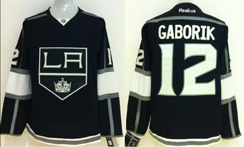 Kings #12 Marian Gaborik Black Home Stitched Jersey