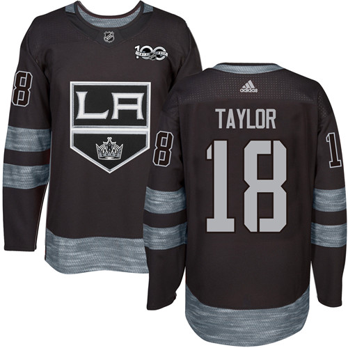 Kings #18 Dave Taylor Black 1917-2017 100th Anniversary Stitched Jersey