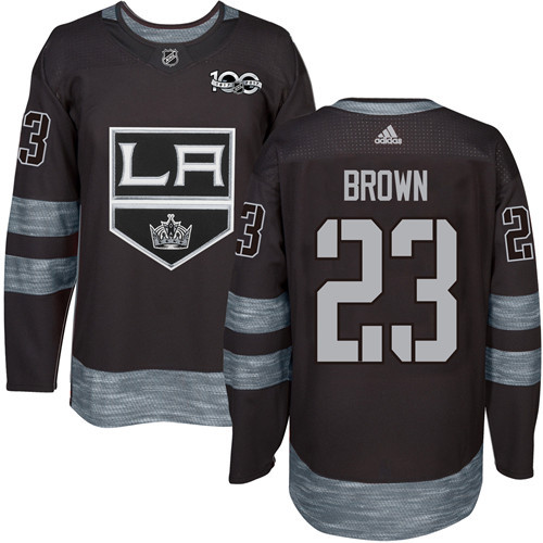 Kings #23 Dustin Brown Black 1917-2017 100th Anniversary Stitched Jersey
