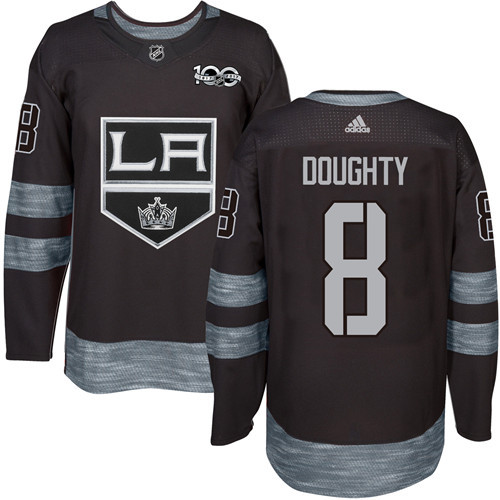 Kings #8 Drew Doughty Black 1917-2017 100th Anniversary Stitched Jersey