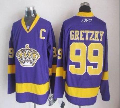 Kings #99 Wayne Gretzky Purple Stitched Jersey