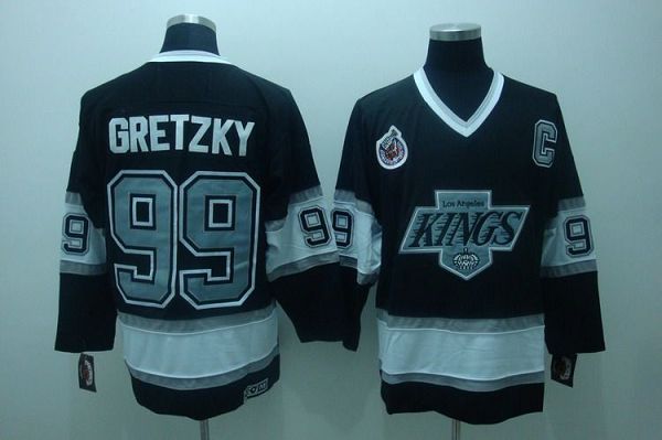 Kings #99 Wayne Gretzky Black CCM Throwback Stitched Jersey