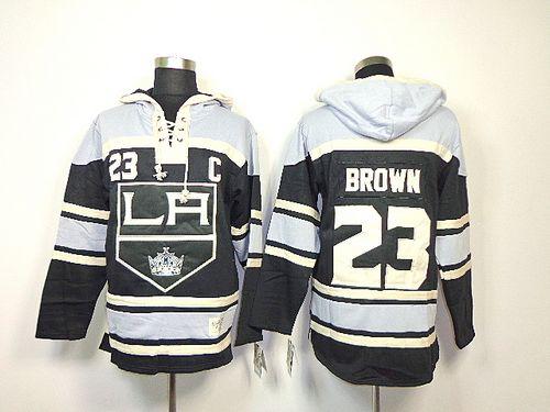 Kings #23 Dustin Brown Black Sawyer Hooded Sweatshirt Stitched Jersey