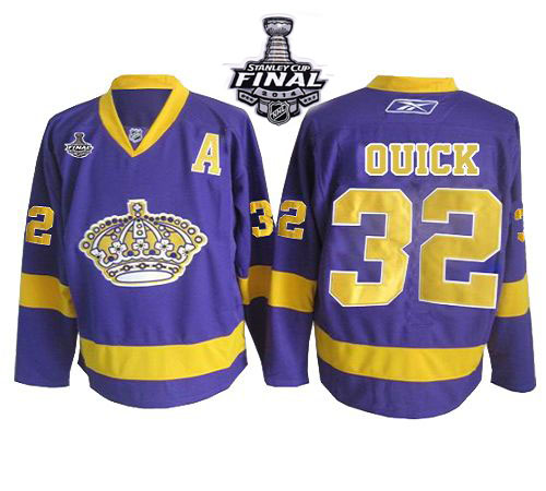 Kings #32 Jonathan Quick Purple 2014 Stanley Cup Finals Stitched Jersey