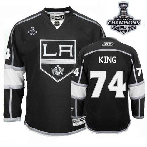Kings #74 Dwight King Black Home 2014 Stanley Cup Champions Stitched Jersey