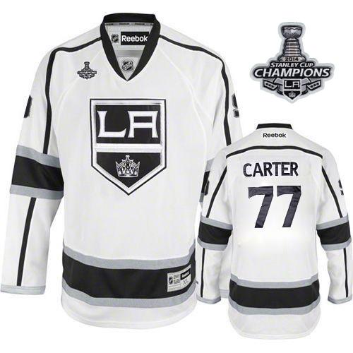 Kings #77 Jeff Carter White Road 2014 Stanley Cup Champions Stitched Jersey