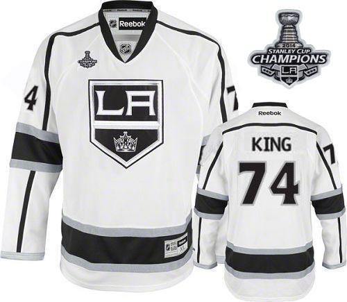 Kings #74 Dwight King White Road 2014 Stanley Cup Champions Stitched Jersey