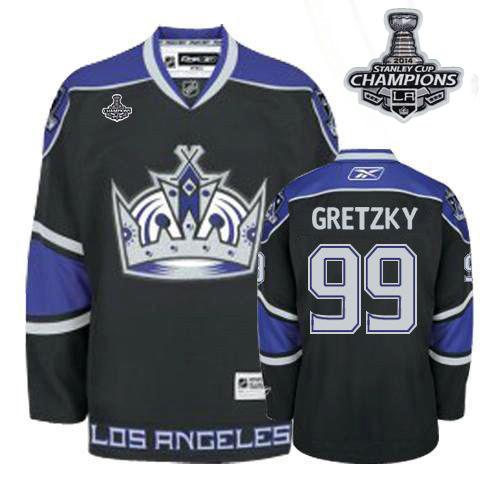 Kings #99 Wayne Gretzky Black Third 2014 Stanley Cup Champions Stitched Jersey